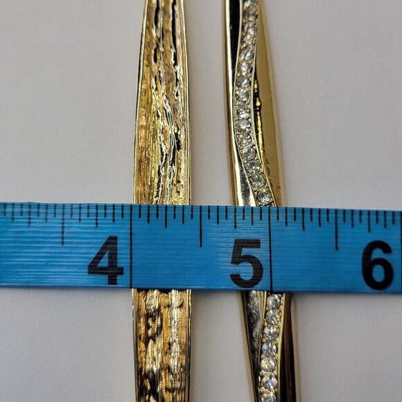 5" Gold and Crystal Chandelier Earrings Hook Chandelier Earrings Statement Hooks - Picture 7 of 8